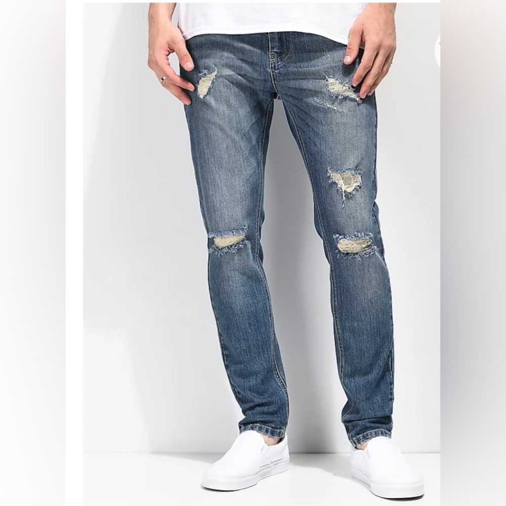 ⭐️PRICE IS FIRM⭐️ Men’s Empyre Verge Lap Blue Distressed Tapered Skinny Jeans